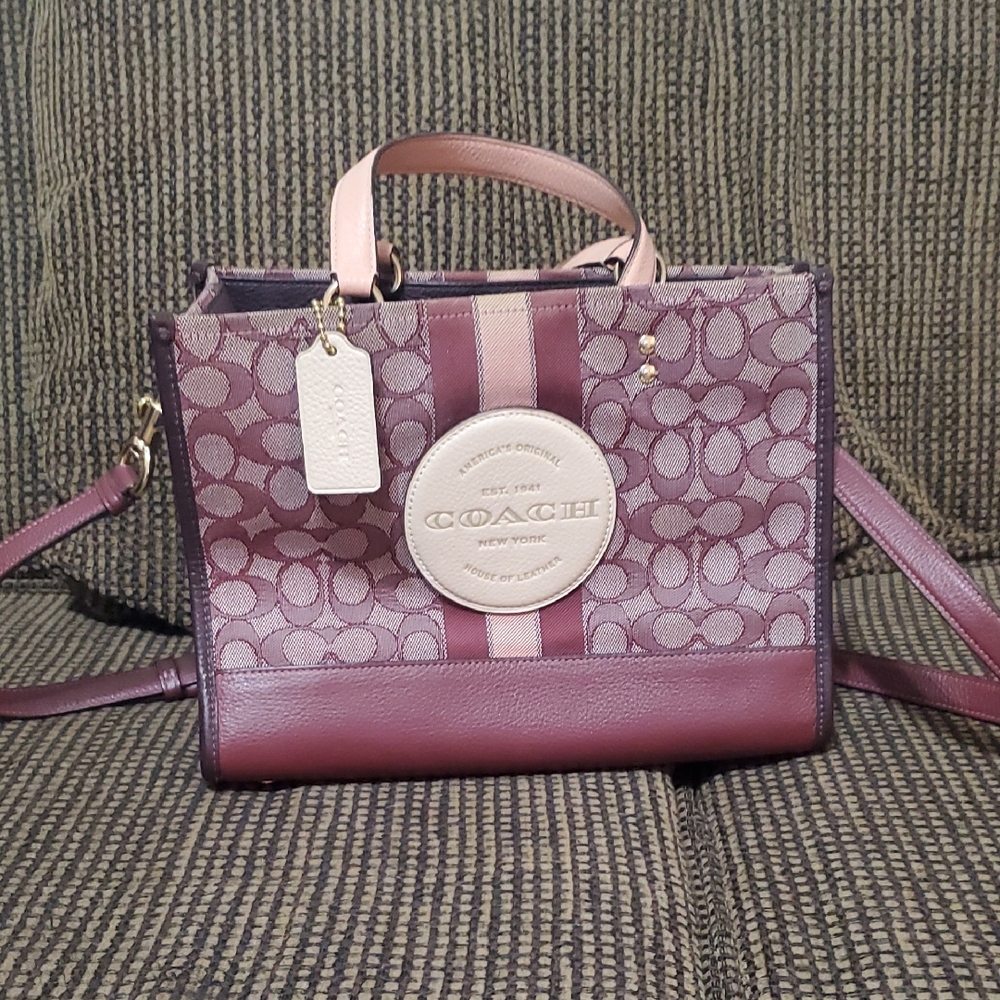 Coach Signature Canvas Satchel - Purple and Pink
